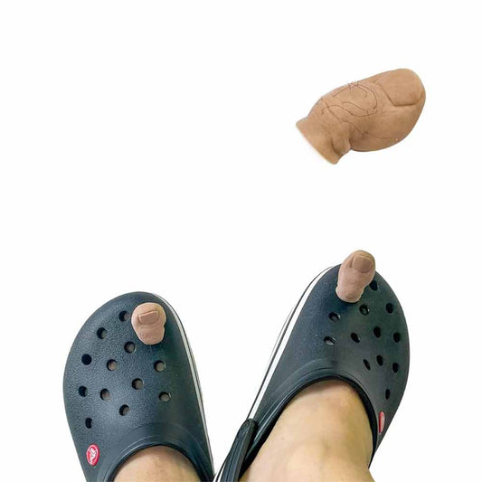 2PC 3D Funny Toe Shoe Charms Big Toe Croc Charm with Hairy DIY Unique Shoe Decor
