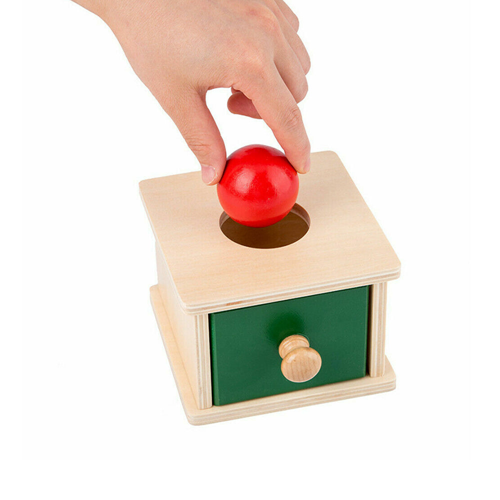 Wooden Educational Object Permanence Coin Box Ball Toy Early Learning