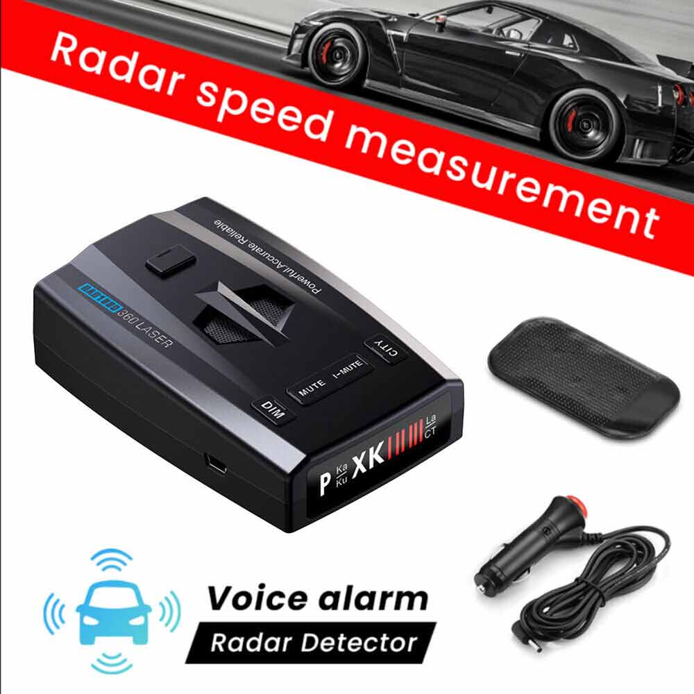 Universal Car Radar Detector – 360° Full-Band Laser & Radar Alert with Voice Warnings
