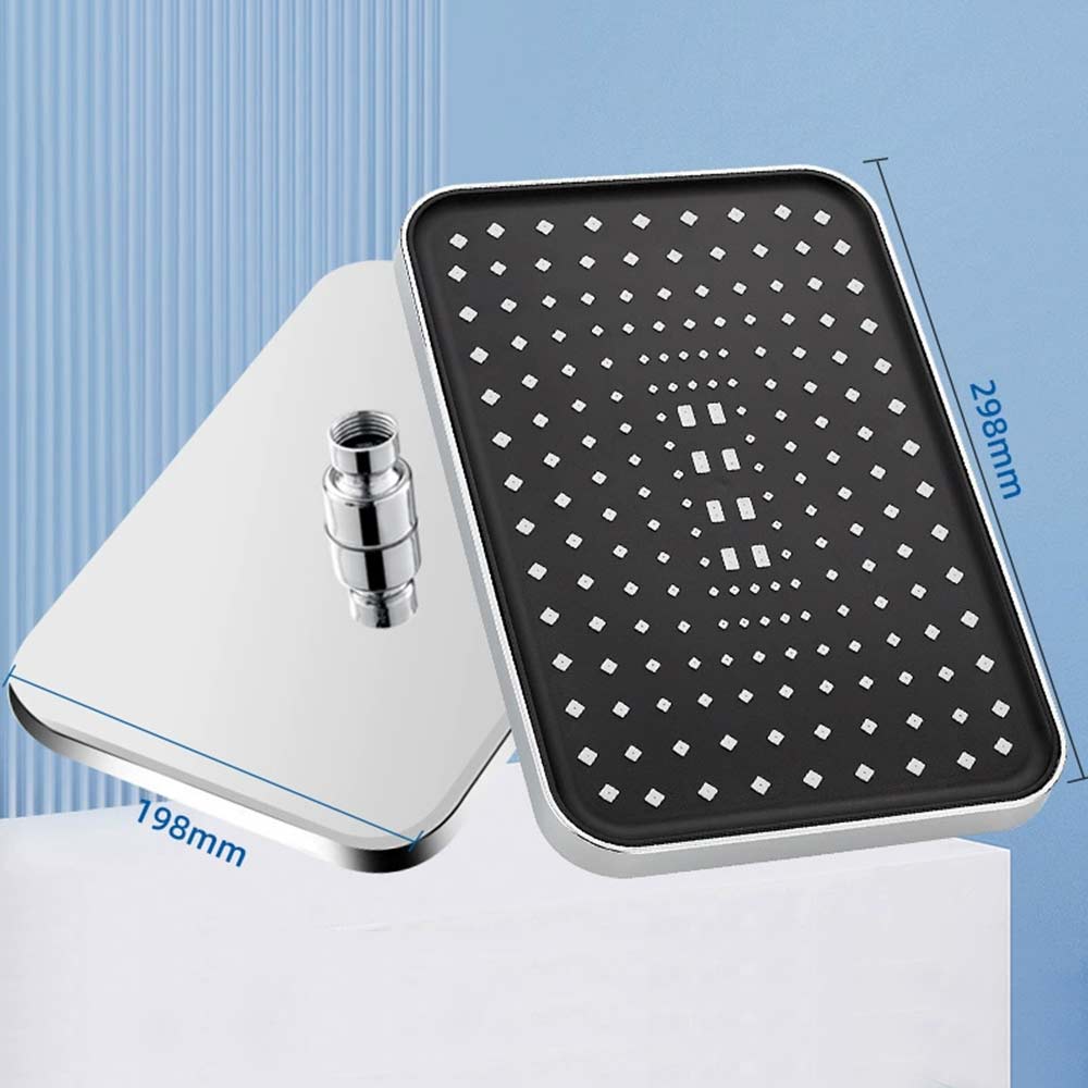 12 Inch High Pressure Rain Shower Head - Large Flow Top Spray with Self-Cleaning Jets