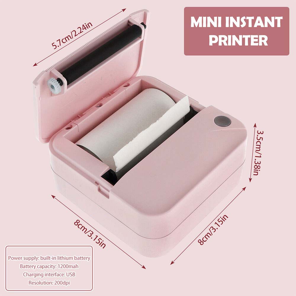 Mini Pocket Printer Bluetooth Wireless Thermal Printer Printing Paper Inkless