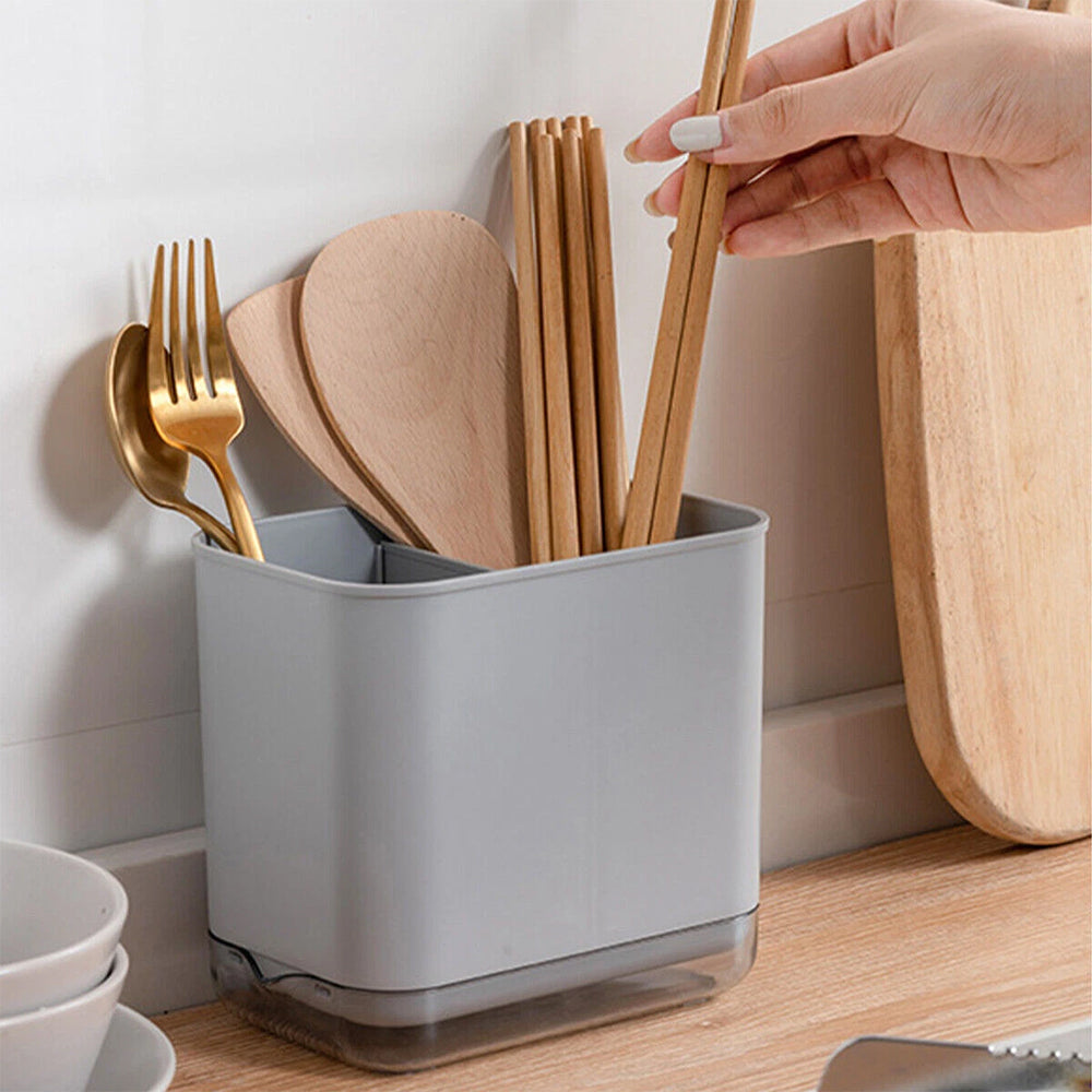 2-Pack Multifunctional Utensil Drainer & Storage Rack | Compact Cutlery Organizer