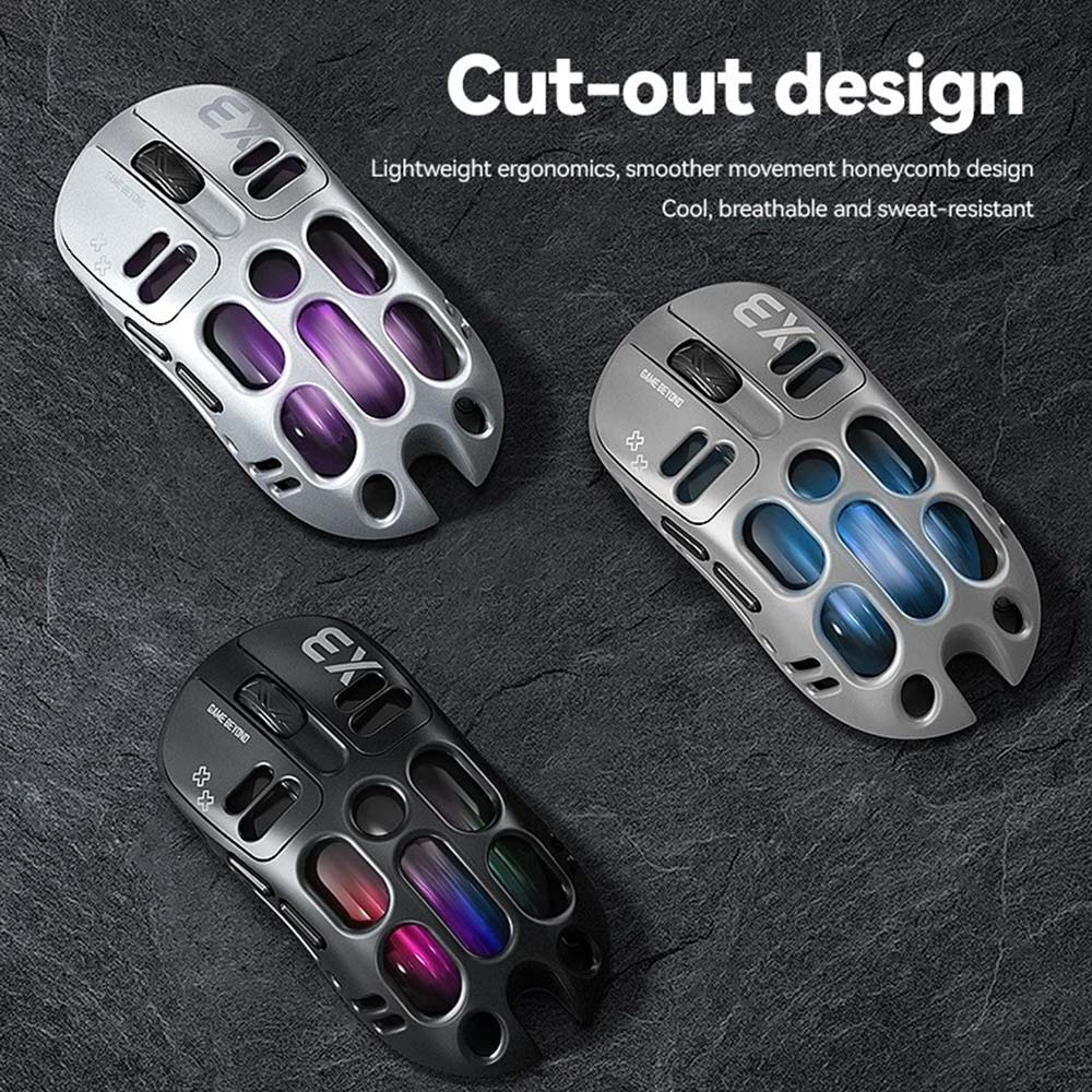 RGB Gaming Mouse TWOLF X3 - PAW3311 12000 DPI, Tri-Mode Wireless/Wired, 500mAh