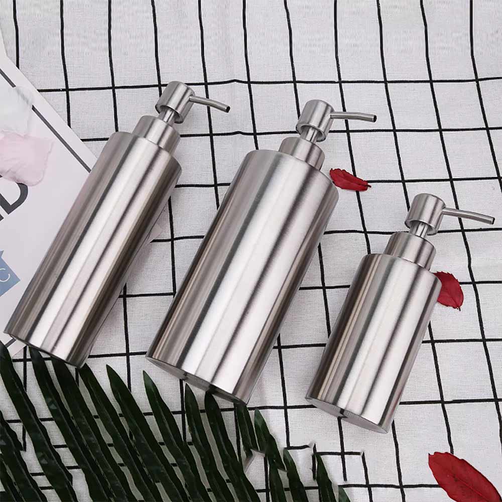 Stainless Steel Soap Dispenser Bottle Bathroom Shower Kitchen Shampoo Replace