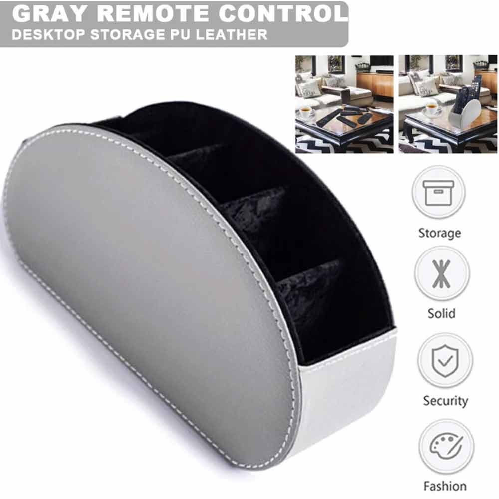 TV Remote Control Holder Table Storage Box 5 Grid Desktop Tidy Organizer Case