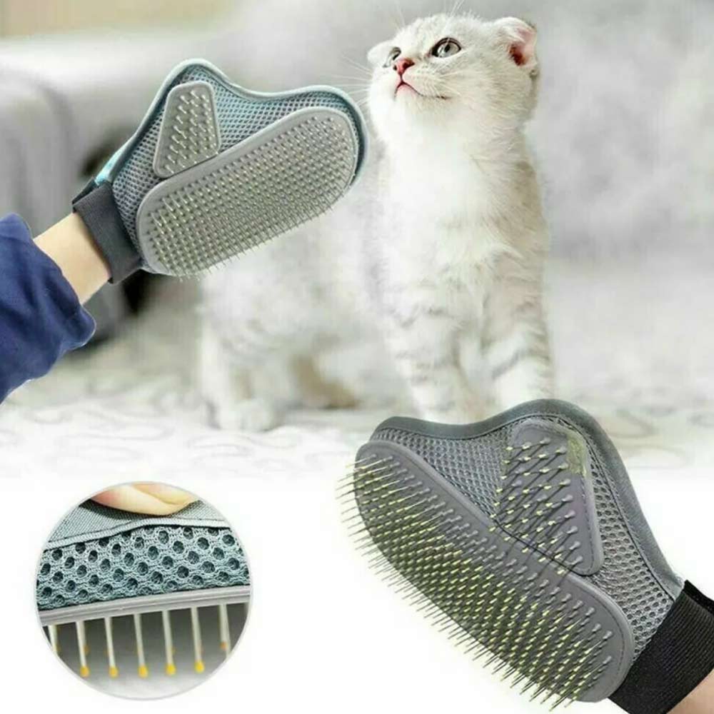 Breathable Heavy Duty Pet Grooming Glove Hair Removal Cat Dog Mitts Gentle