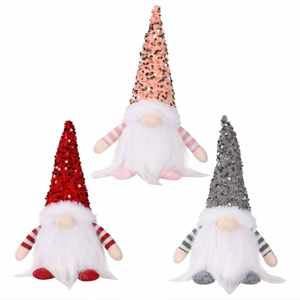 3 Pack Christmas Gnome Lights – Santa Gnomes with Bling Hats, Table Decor