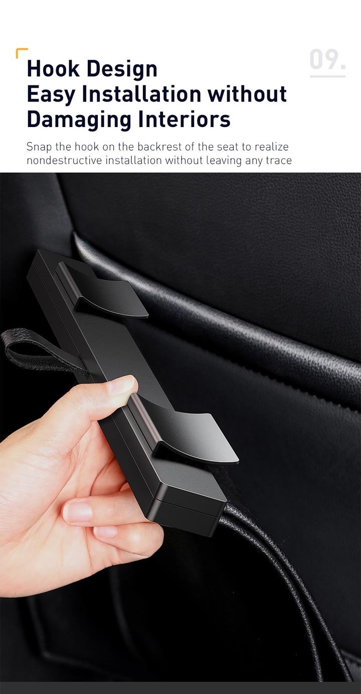 Baseus PU Leather Car Trash Bag - Waterproof, Leakproof Waste Basket with Magnetic Closure