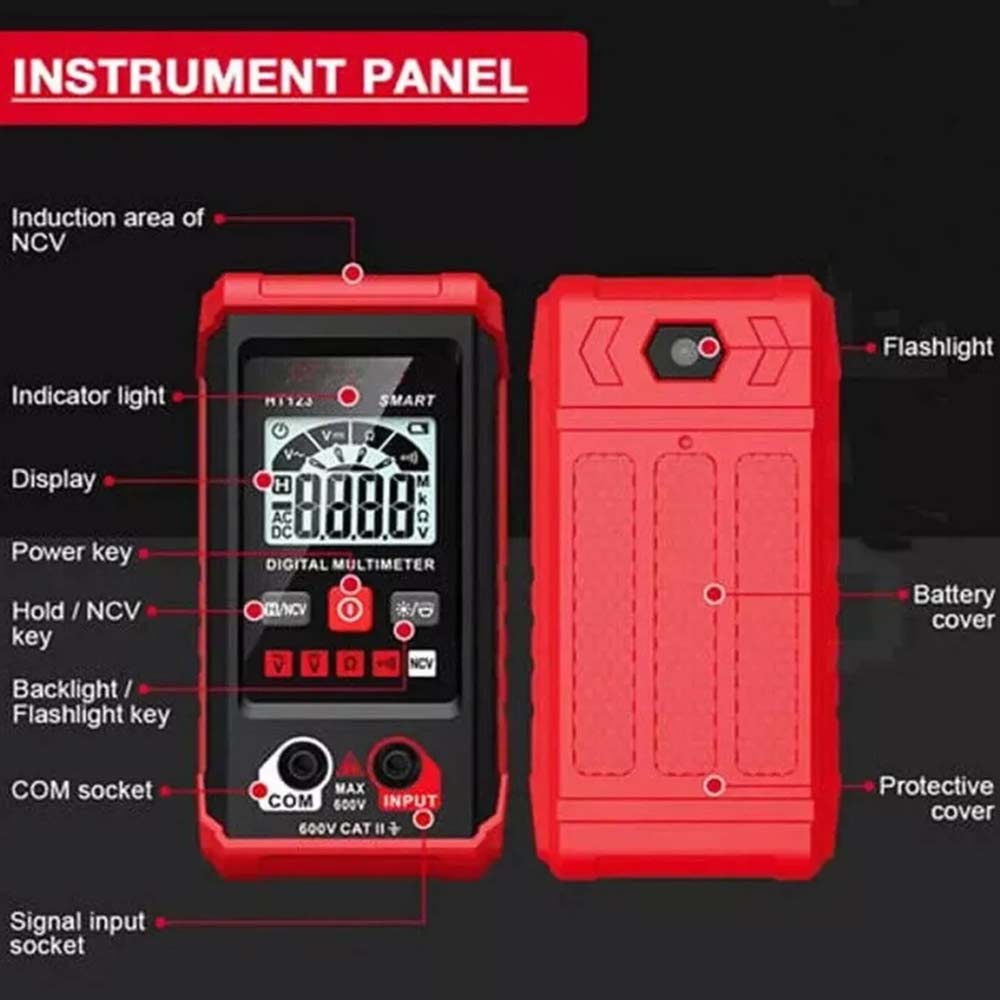 Digital Multimeter, Auto-Ranging Voltmeter,Tm-510 4000 Counts,Smart Measurement