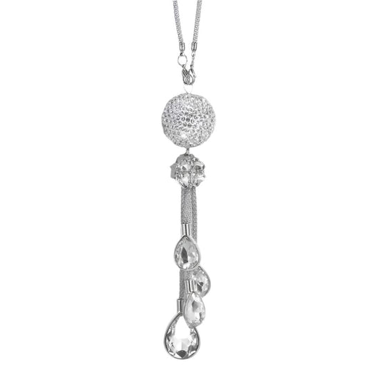 White Crystal Disco Ball Charm Hanging Ornament Car Rear View Mirror Pendant
