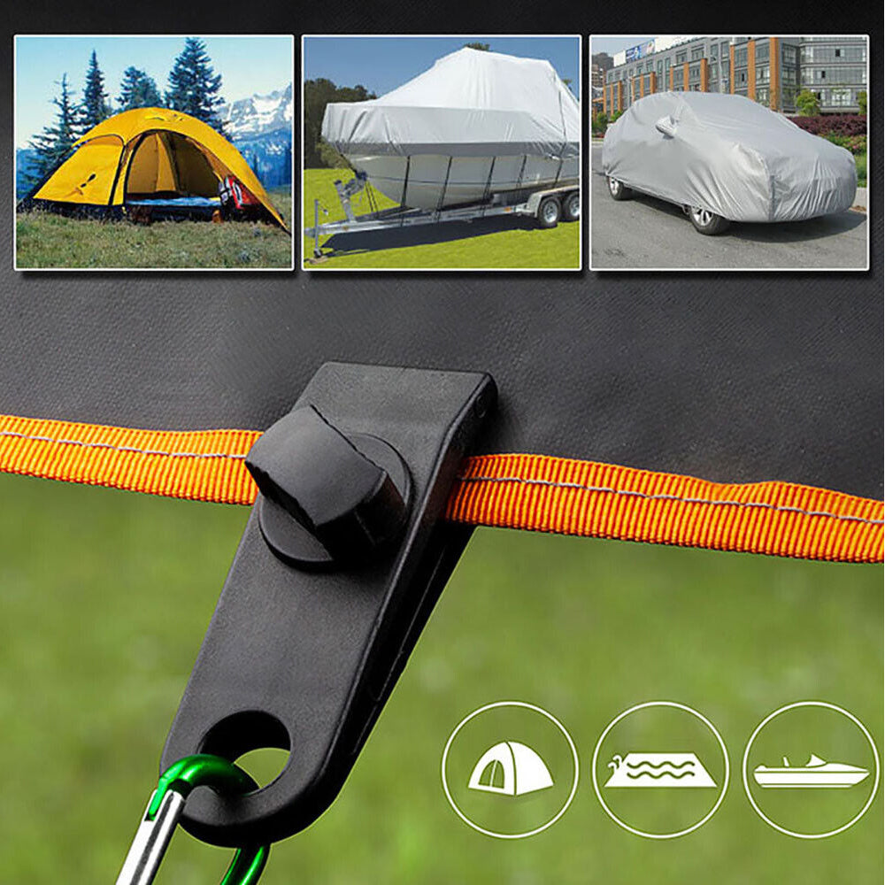 10/20 Pack Awning Tent Clamp Tarp Clips Set Canopy Snap Hangers Survival Camping