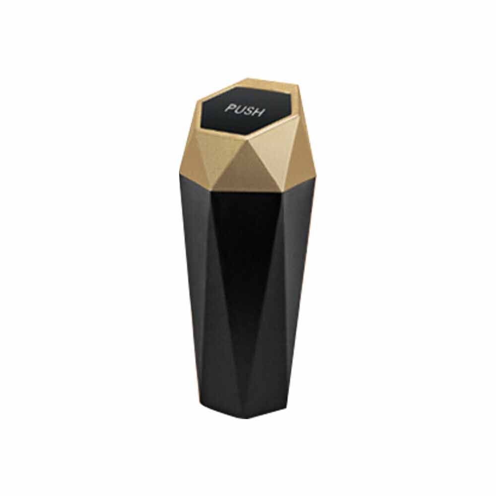 Mini Car Trash Can Bin Push with Lid Car Portable Garbage Can Car Accessories