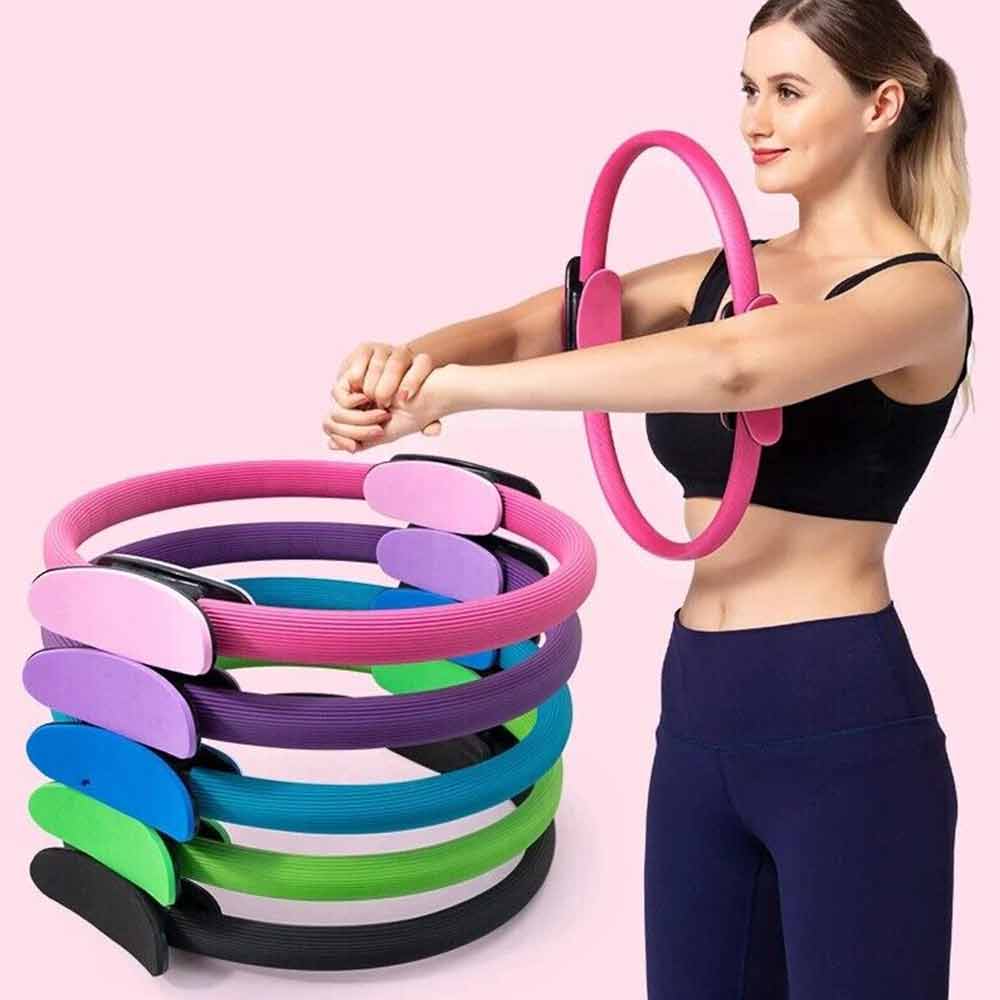 Pilates Ring Exercise Resistance Yoga Gym Rings Fitness Magic Circle Foam Grip