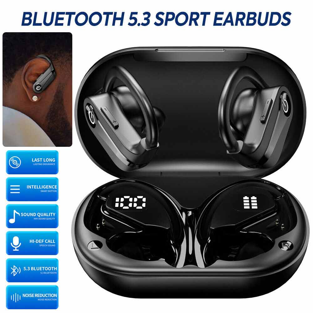 Wireless Earphones Bluetooth 5.3 Earbuds Headphones Sports Stereo Ear Hook
