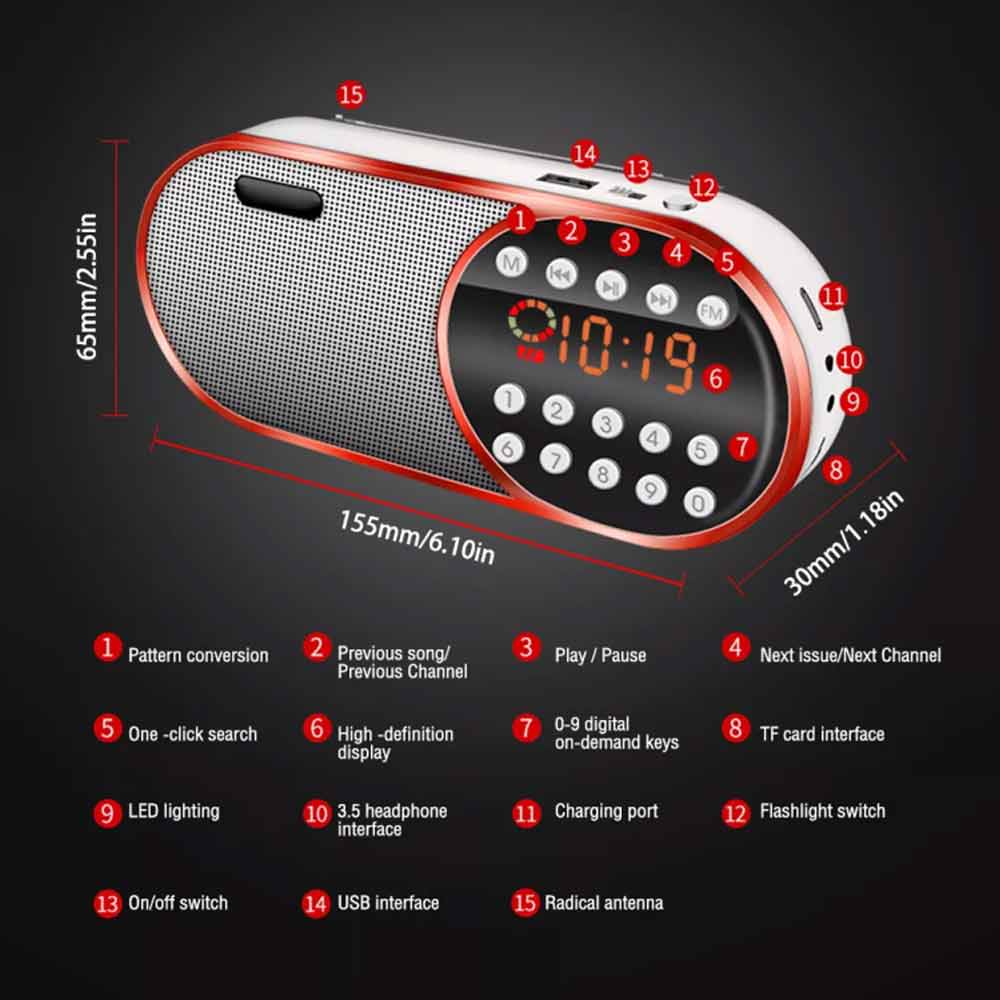 Portable Wireless Bluetooth Speaker Stereo Bass Loud USB FM Stereo Bass Speakers