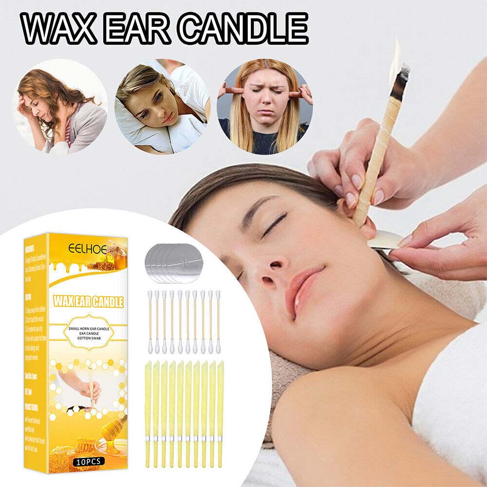 Pack of 10 Candle Ear Candles Beeswax Candling Cones Ear Treatment AU