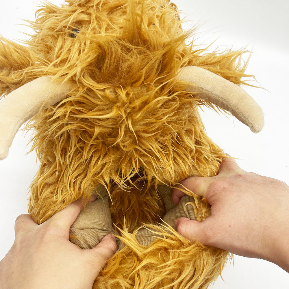 Highland Cow Slippers for Women - Novelty Fluffy Plush Warm Animal Slippers