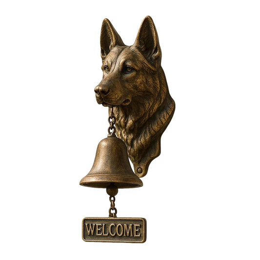 Vintage Dog Doorbell – Resin Shopkeeper Bell, Quirky Puppy Head Welcome