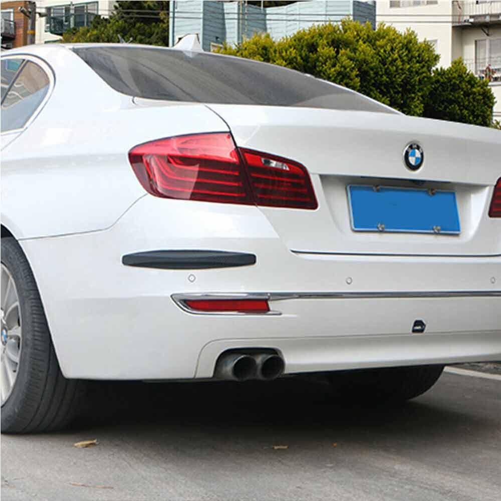2PCS Unique Black Strip Bumper Corner Protector Guard Car Carbon Fiber Anti-rub