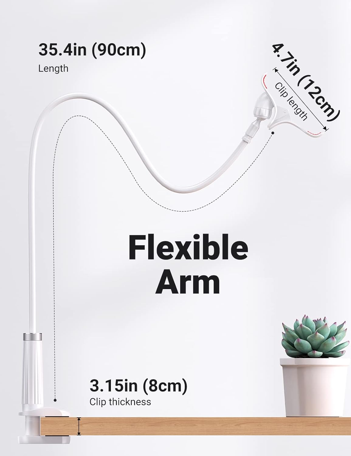 UGREEN Phone Holder for Bed Flexible Clamp Overhead Long Arm Clip 4-7.2'' Phones