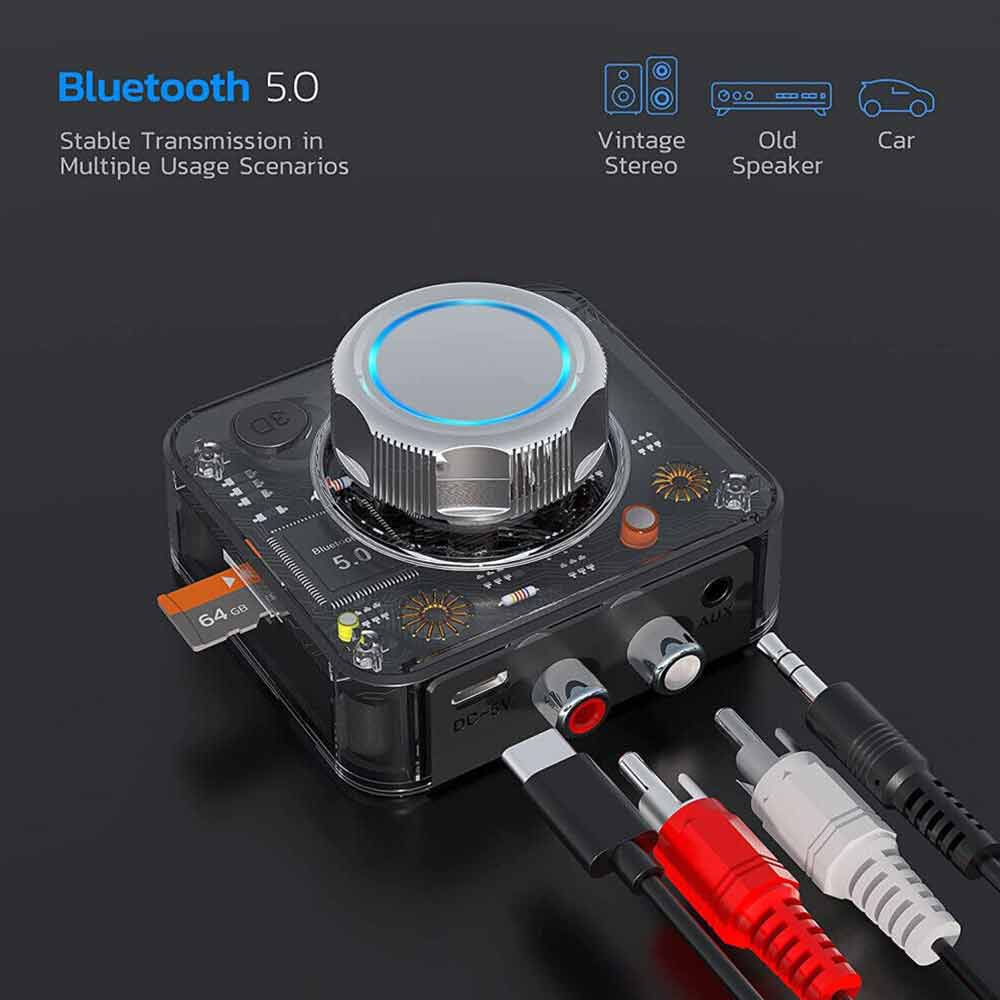 Bluetooth 5.0 Audio Receiver Bar Wireless Stereo Adapter 3.5mm AUX RCA Cable NEW