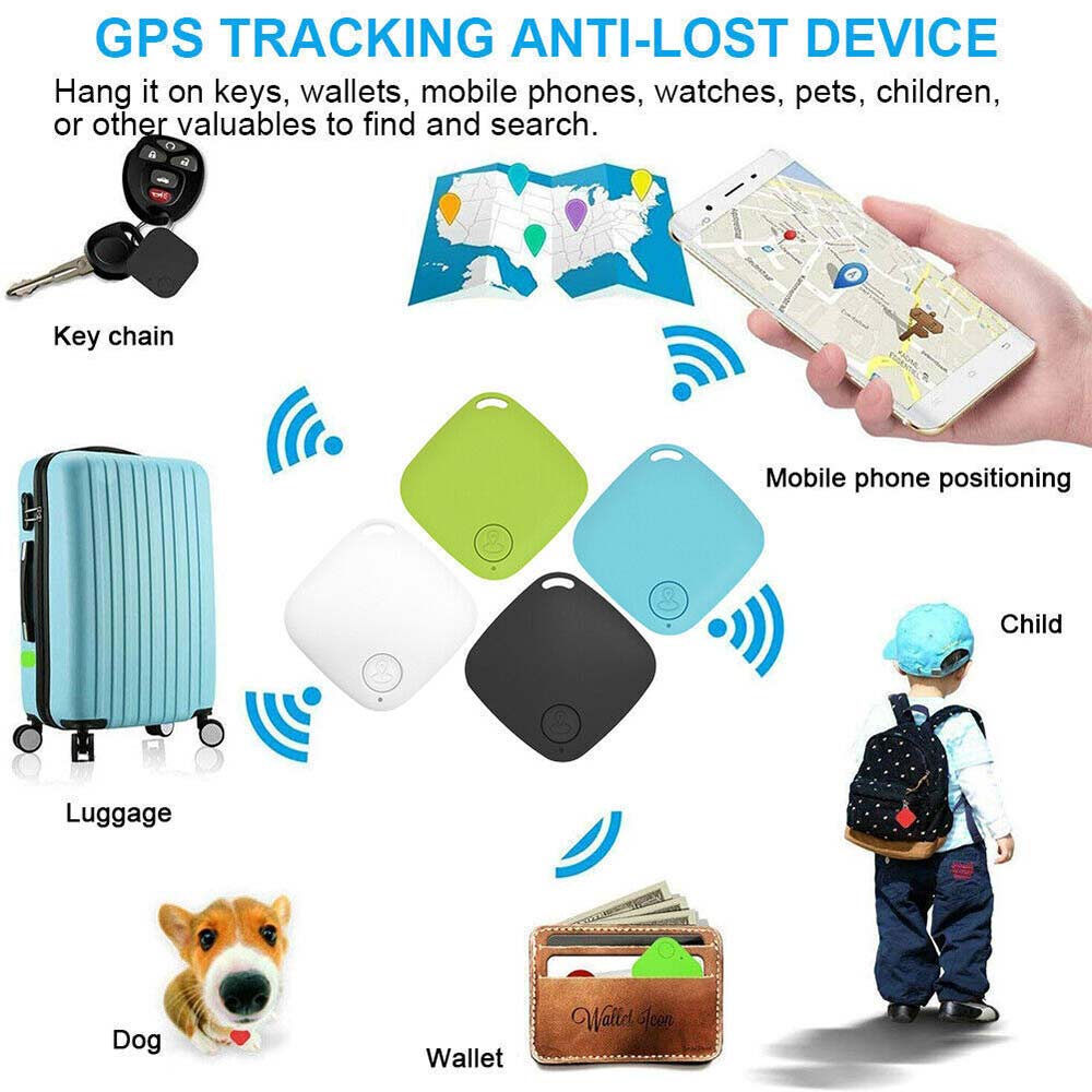 4Pack GPS Tracker Wireless Bluetooth Anti-Lost Wallet Key Pet Locator Finder