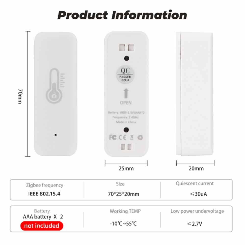 Tuya WiFi/Zigbee Temperature Humidity Sensor Thermometer Hygrometer Smart/Home
