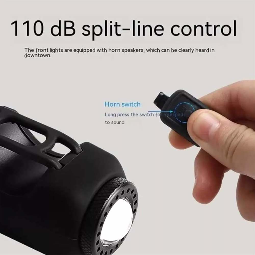 USB Bike Horn Mountain Bike Electronic Horn Bell Mountain Bike Light Bike Accessories-Black