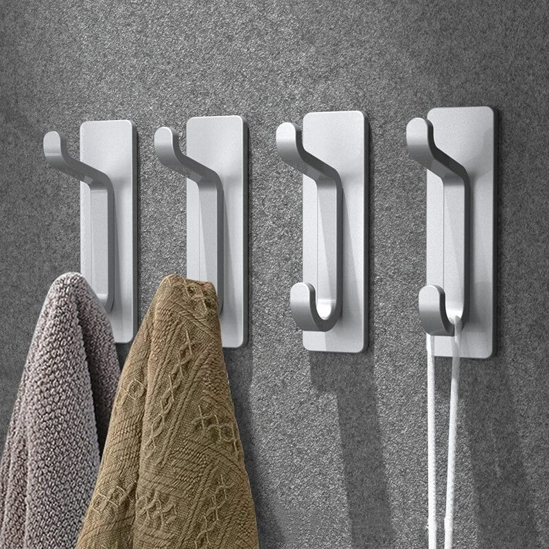 4x Self Adhesive Hooks Sticky Extra Strong Hanging up to 6KG Metal Heavy Duty