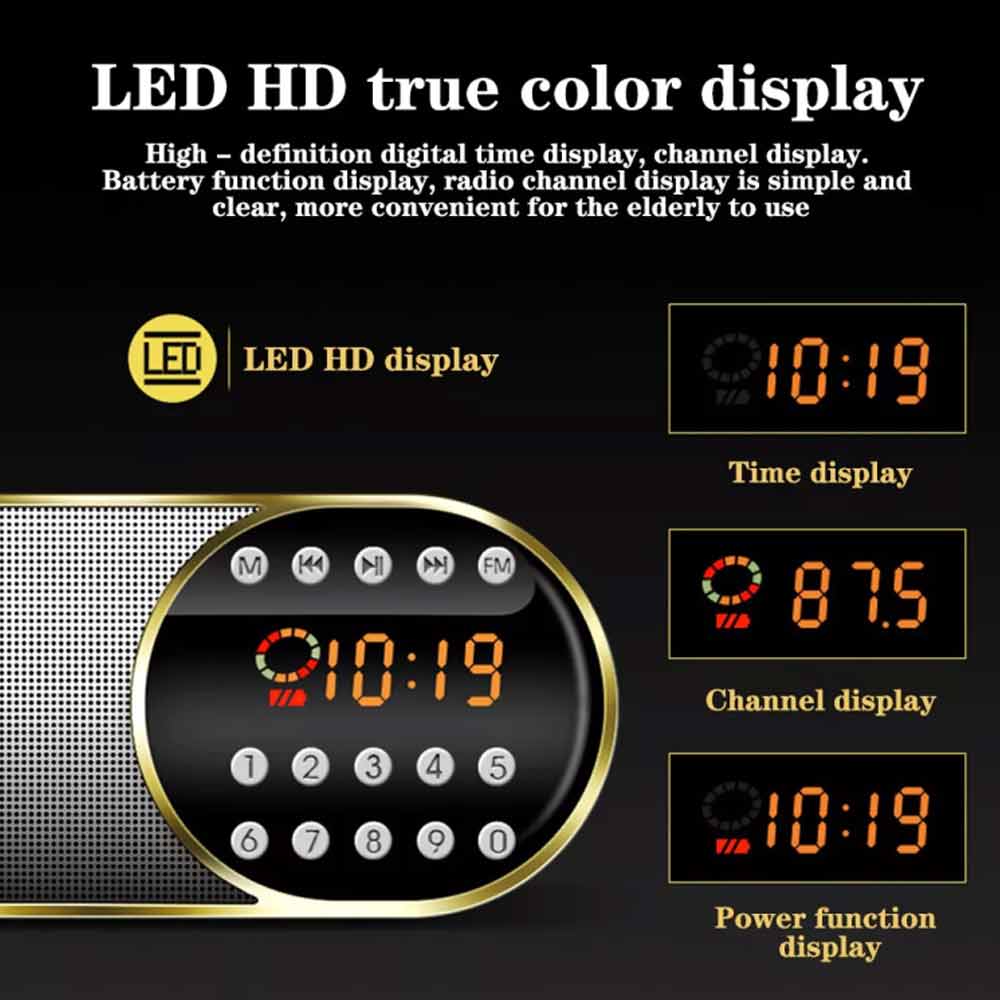 Portable Wireless Bluetooth Speaker Stereo Bass Loud USB FM Stereo Bass Speakers