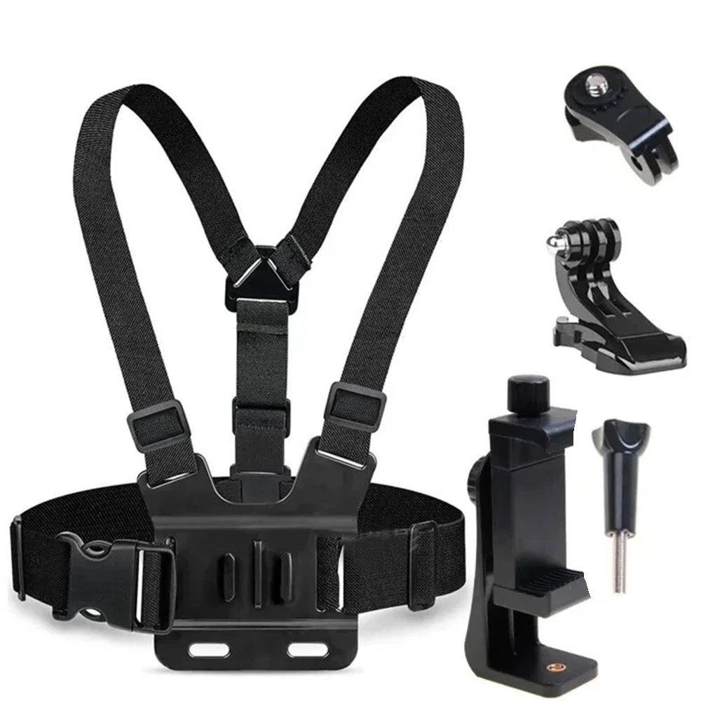5pcs Chest Mount Harness Strap Action Camera Phone Holder POV for Mobile Phone EM