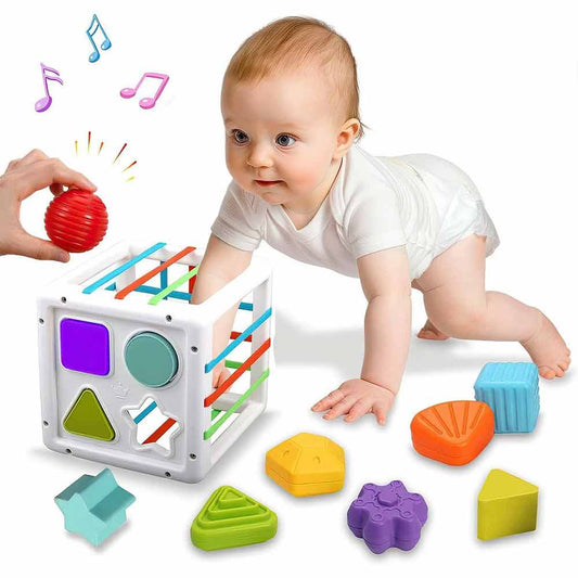 Montessori Sensory Toy – Shape Sorter & Stacking Blocks, Early Learning Set