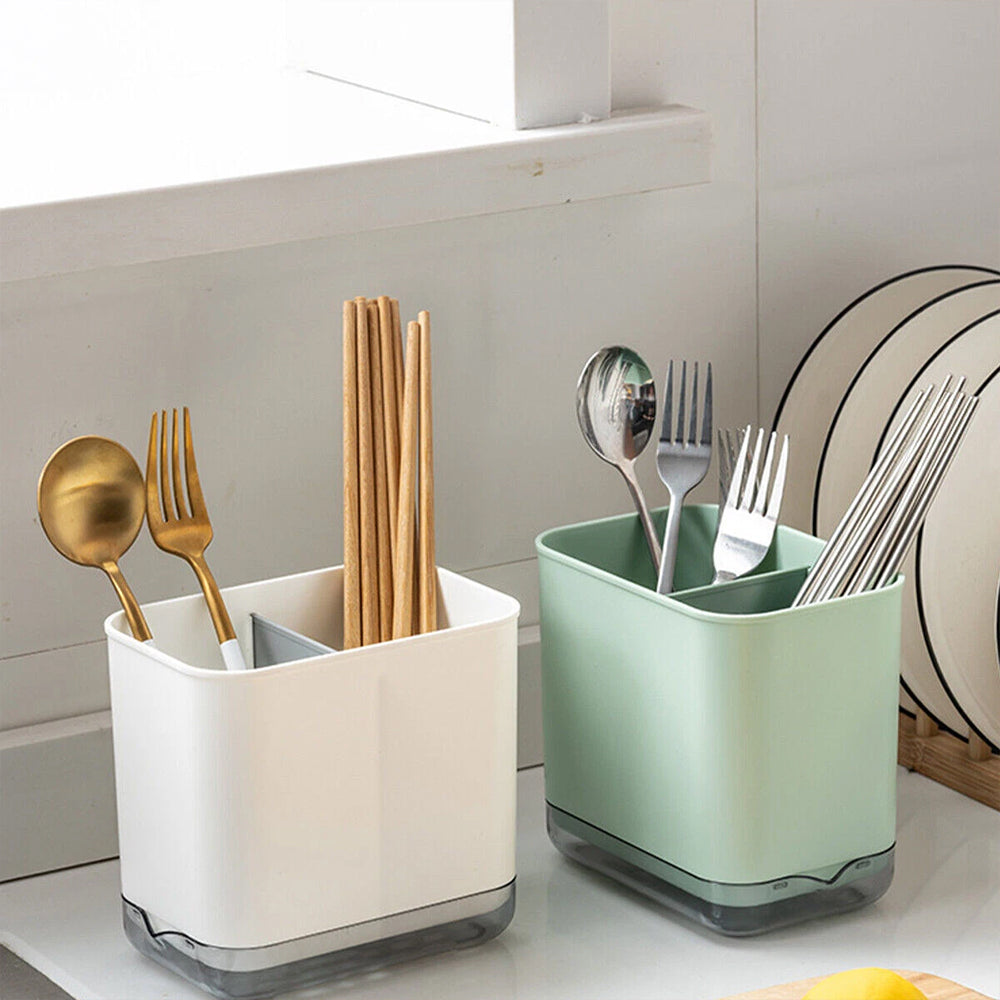 2-Pack Multifunctional Utensil Drainer & Storage Rack | Compact Cutlery Organizer