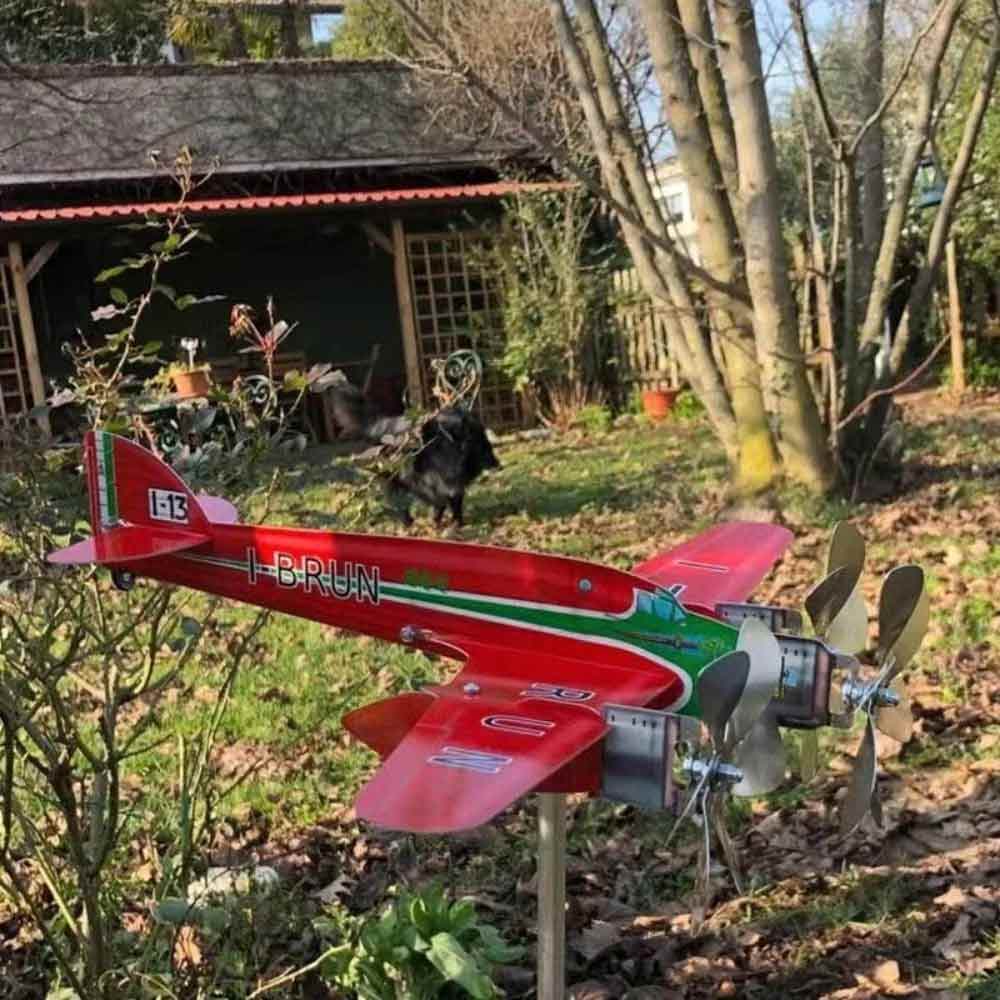 Compass Weather Vane & Garden Decoration – Airplane Wind Spinner, Aircraft Windmill