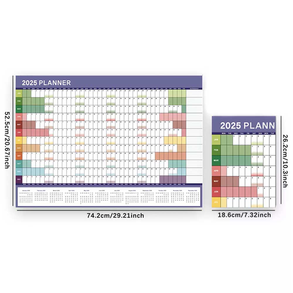 2025 Full Year Wall Planner Calendar Home Office Work Daily Calendar Wall Decor