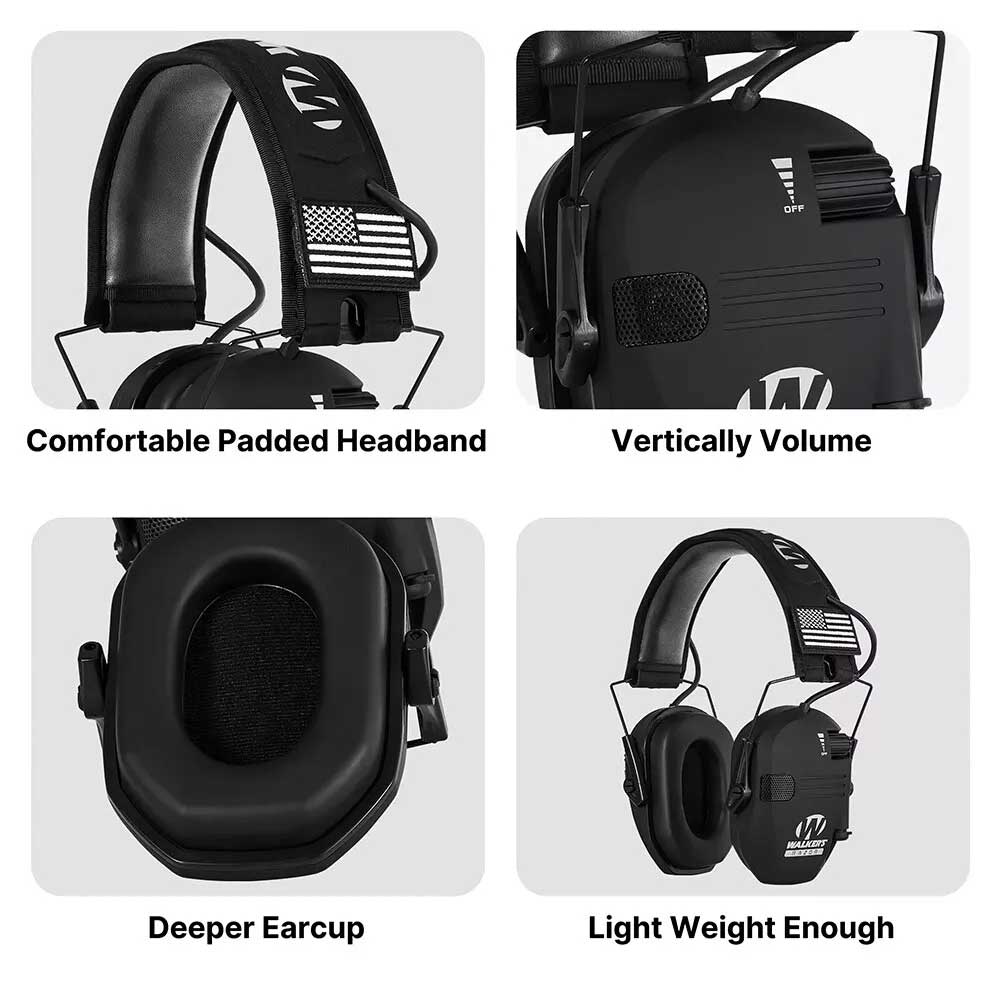 Walker's Electronic Earmuff Shooting Ear Protection Hearing Muff Slim Anti-noise