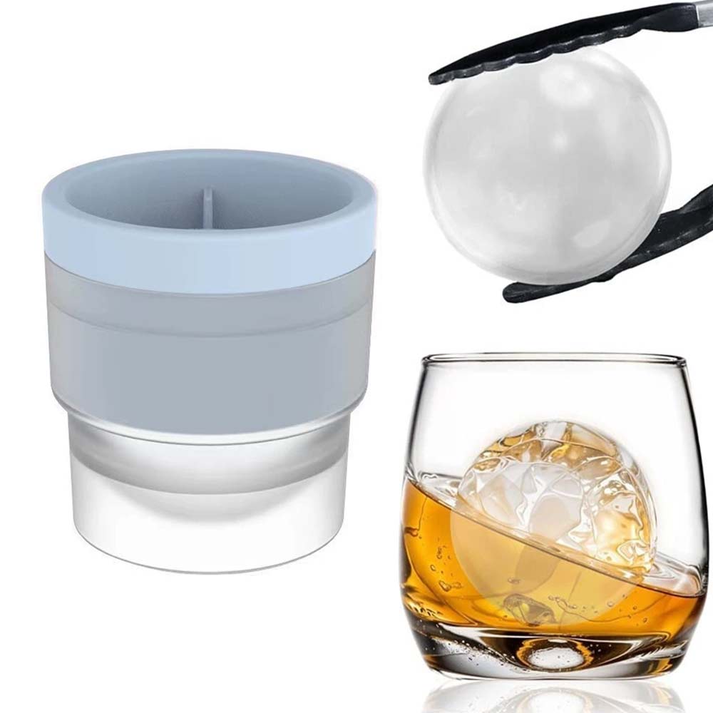 4X Large Ice Ball Maker Cube Tray - Big Silicone Sphere Mold for Whiskey Round Ice