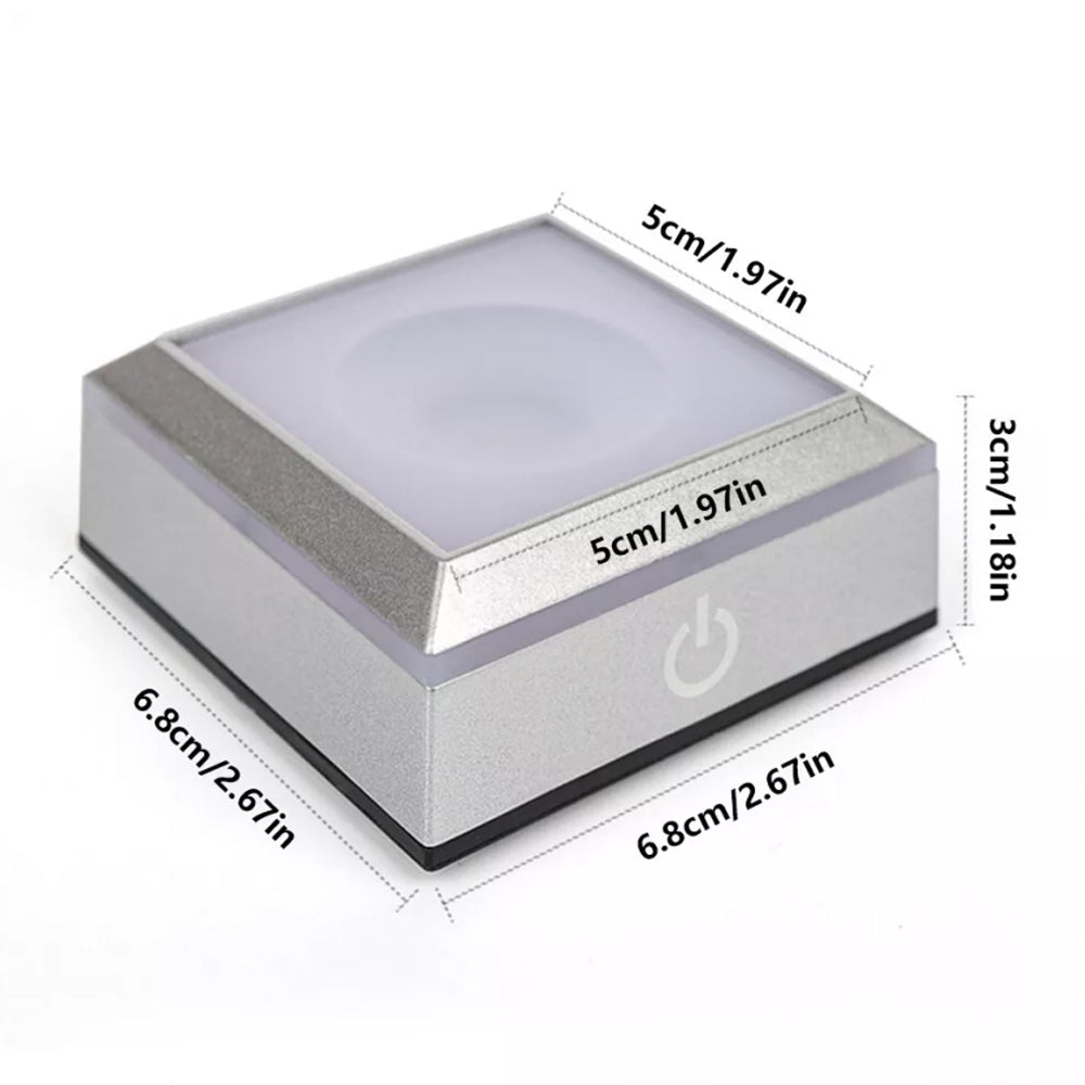 Square/Round 3D LED Light Base Display Stand Holder For Crystal Art Glass Base