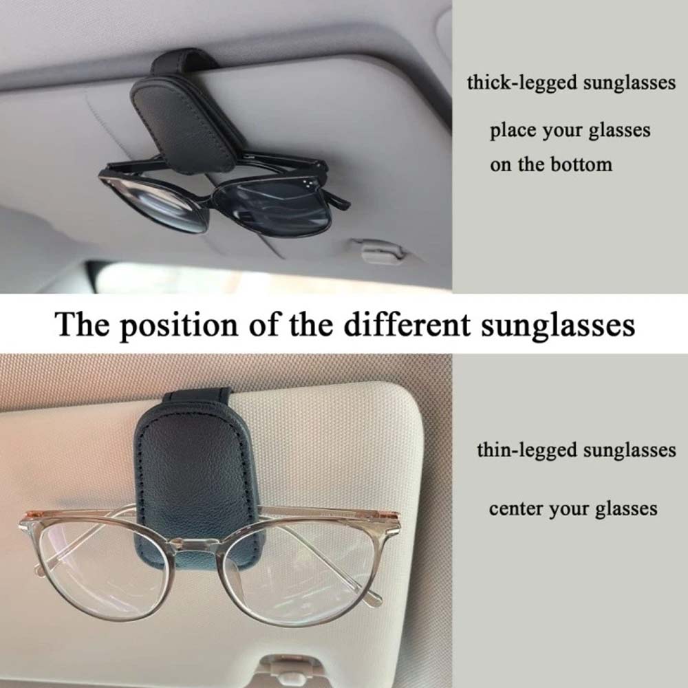 Car Sunglasses Holder Clip - Universal Sun Visor Glasses Organizer for Cars & Trucks