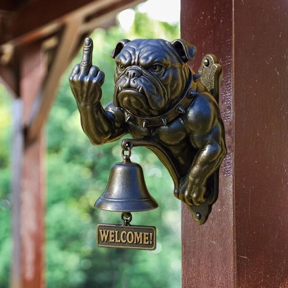 Funny Bulldog Doorbell Middle Finger Bulldog Design Rustic Cast Iron Doorbell Door Ring