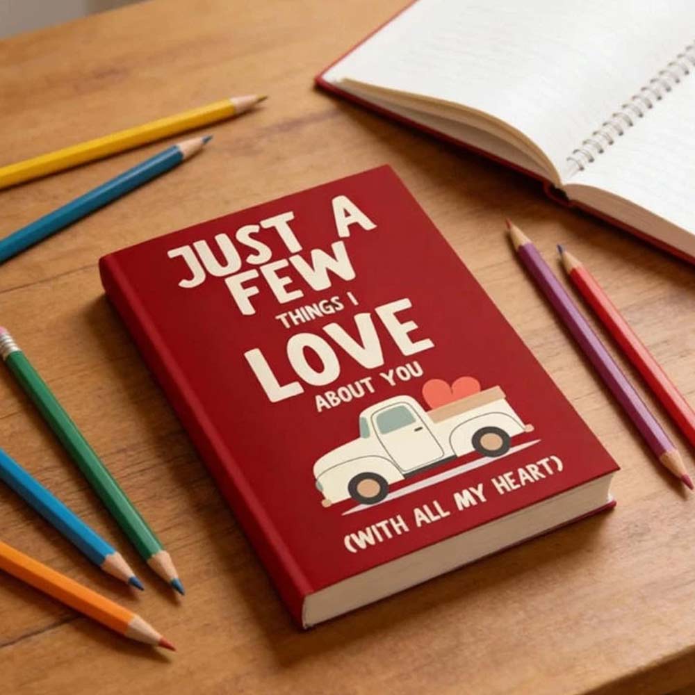 Fill-in-the-Blank Love Gift Book - "Just a Few Things I Love About You" Personalized Journal
