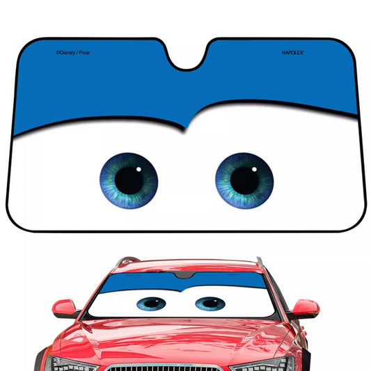 Cartoon Eye Car Windshield Sun Shade – Grey Face Design, 130x70cm UV Protection for SUV & Sedan