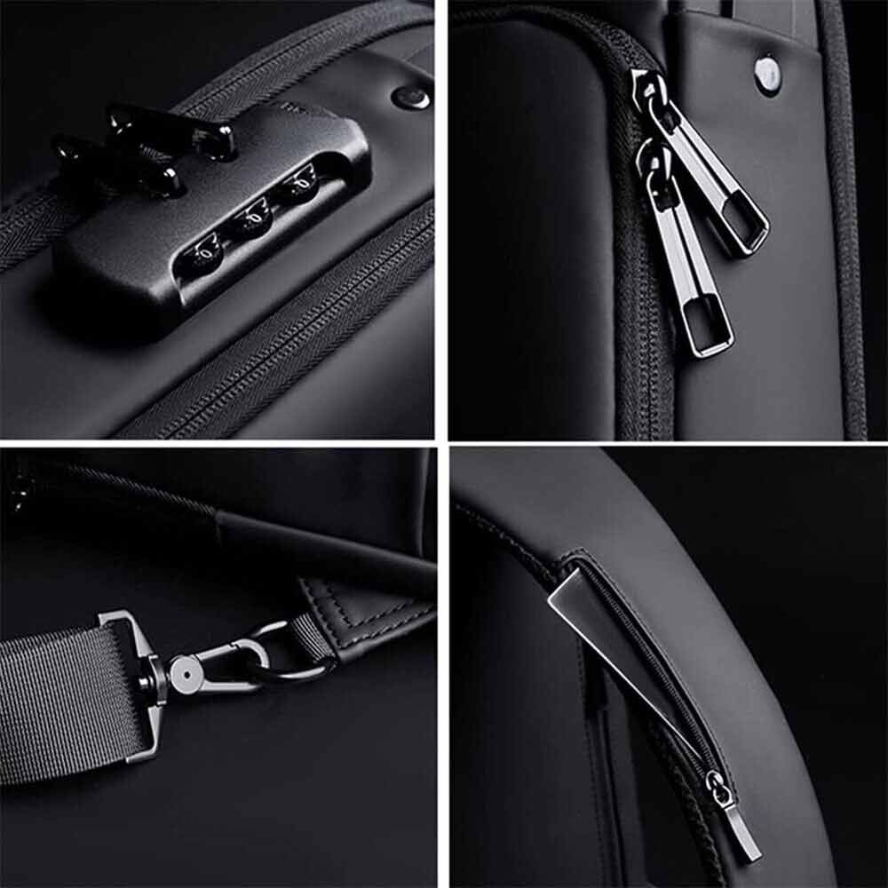 Men Sling Crossbody Bag Anti-theft Chest Shoulder Messenger Backpack USB Port