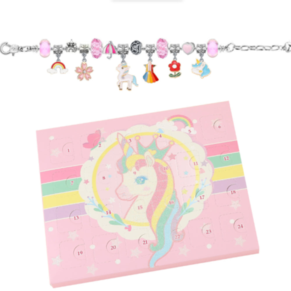 Mini-Unicorns Christmas Charm DIY Bracelet Advent Calendar Jewelry Kit Set