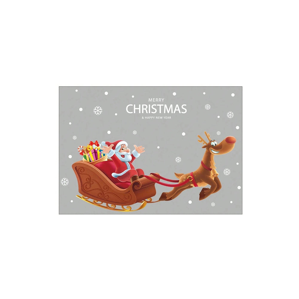 Santa Claus Sleigh Wall & Window Sticker Vinyl Decal for Glass Door Christmas Decor