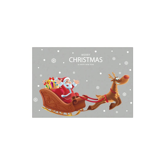 Santa Claus Sleigh Wall & Window Sticker Vinyl Decal for Glass Door Christmas Decor