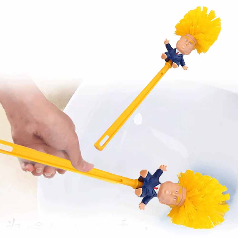 Donald Trump Toilet Brush Bowl Gag Gift Hand Made Home Cleaner Brush Gift Toy