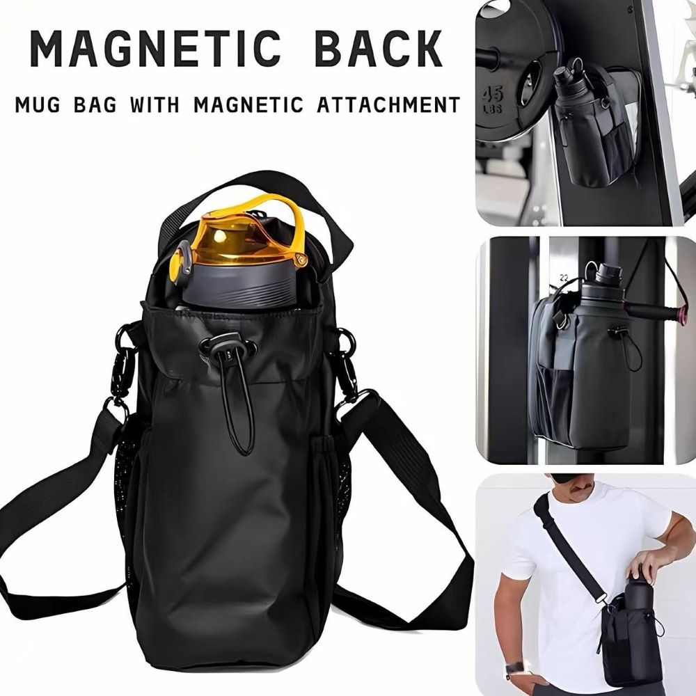 Magnetic Water Bottle Sling Bag – Crossbody Carrier for Gym, Outdoor & Phone Keys