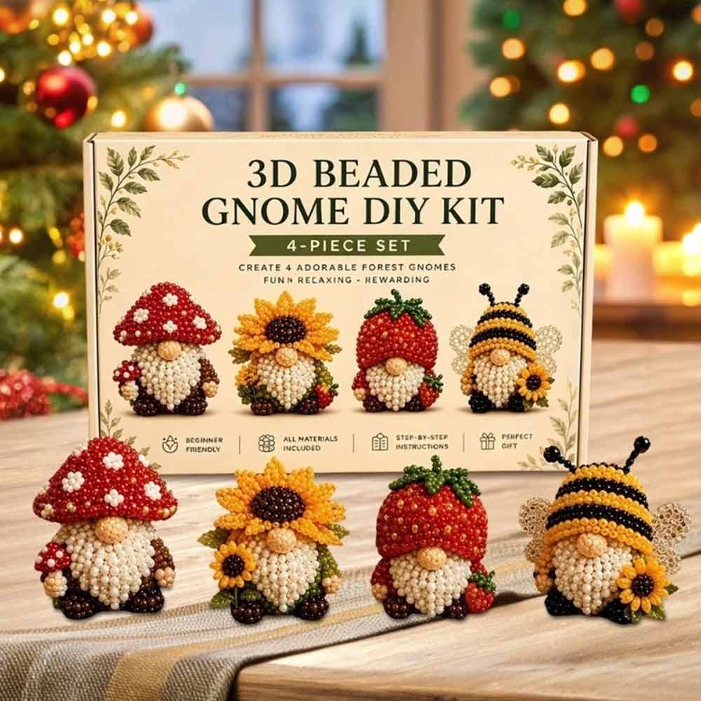 3D Beaded Gnome DIY Kit – Handmade Bead Art Set for Teens & Adults