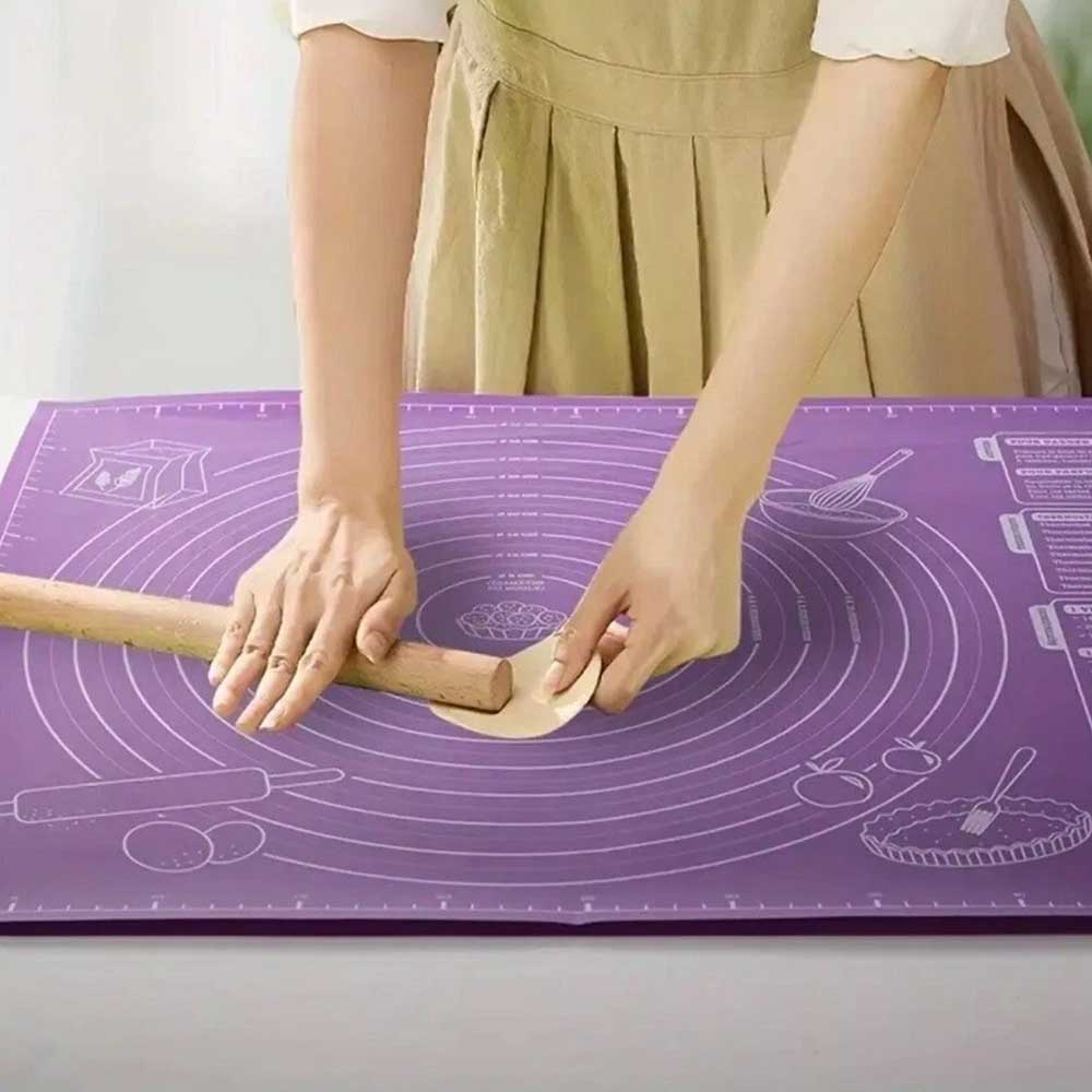 Silicone Baking Mat - Non-Stick Pastry & Fondant Rolling Mat with Measurement Guides